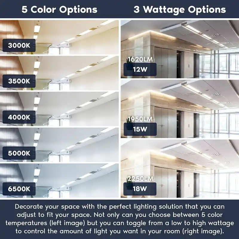 Luxrite 12-Pack 4FT T8 LED Tube Lights, 12W/15W/18W Tunable, 5CCT 3000K-6500K, Ballast Bypass, Up to 2250LM, UL, DLC - 12