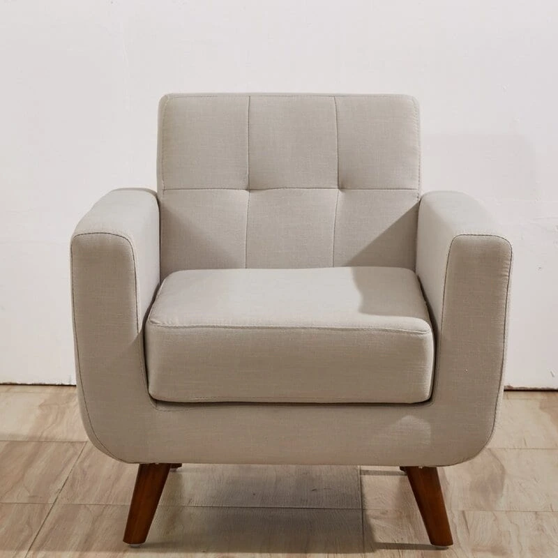 US Pride Furniture Grace Rainbeau Mid-Century Tufted Upholstered Rainbeau Living Room Chair