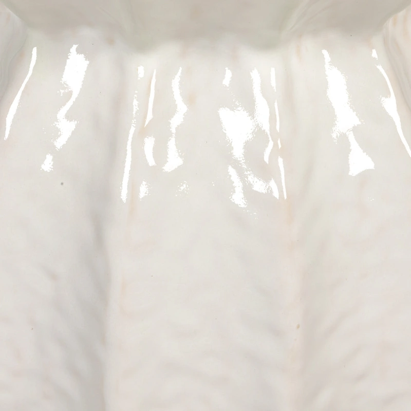 Elegant Sculpted Stoneware Stool - 15.3L x 15.3W x 19.8H