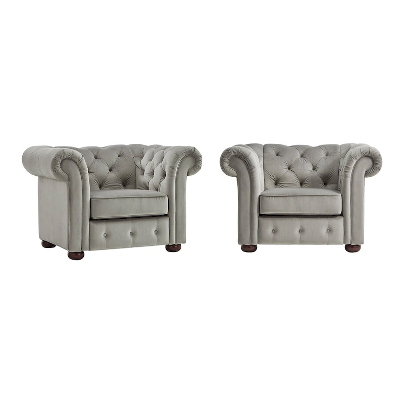 Gdansk Tufted Scroll Arm Chesterfield Chair