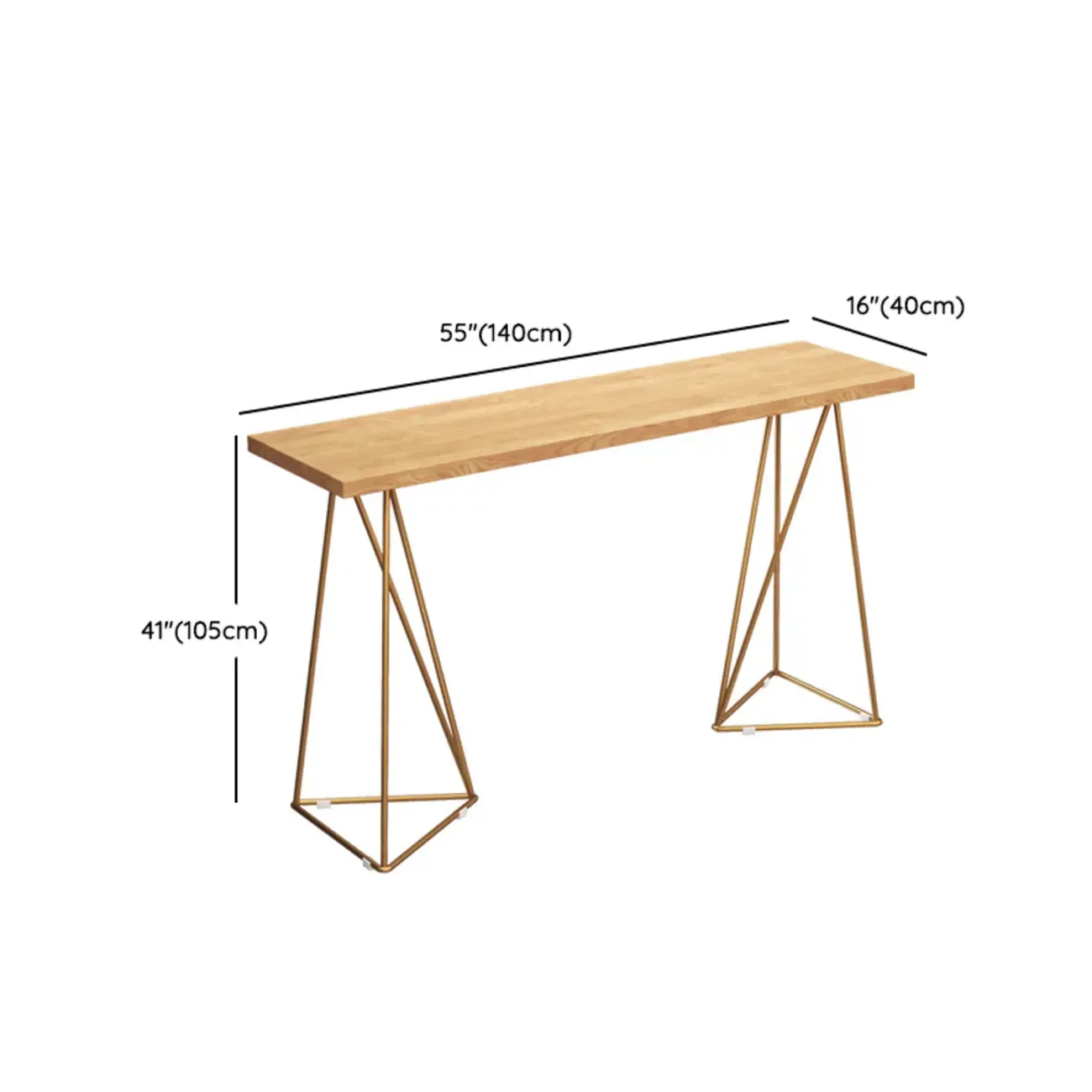 Glam Natural Wooden Golden Pedestal Modern Bar Tables