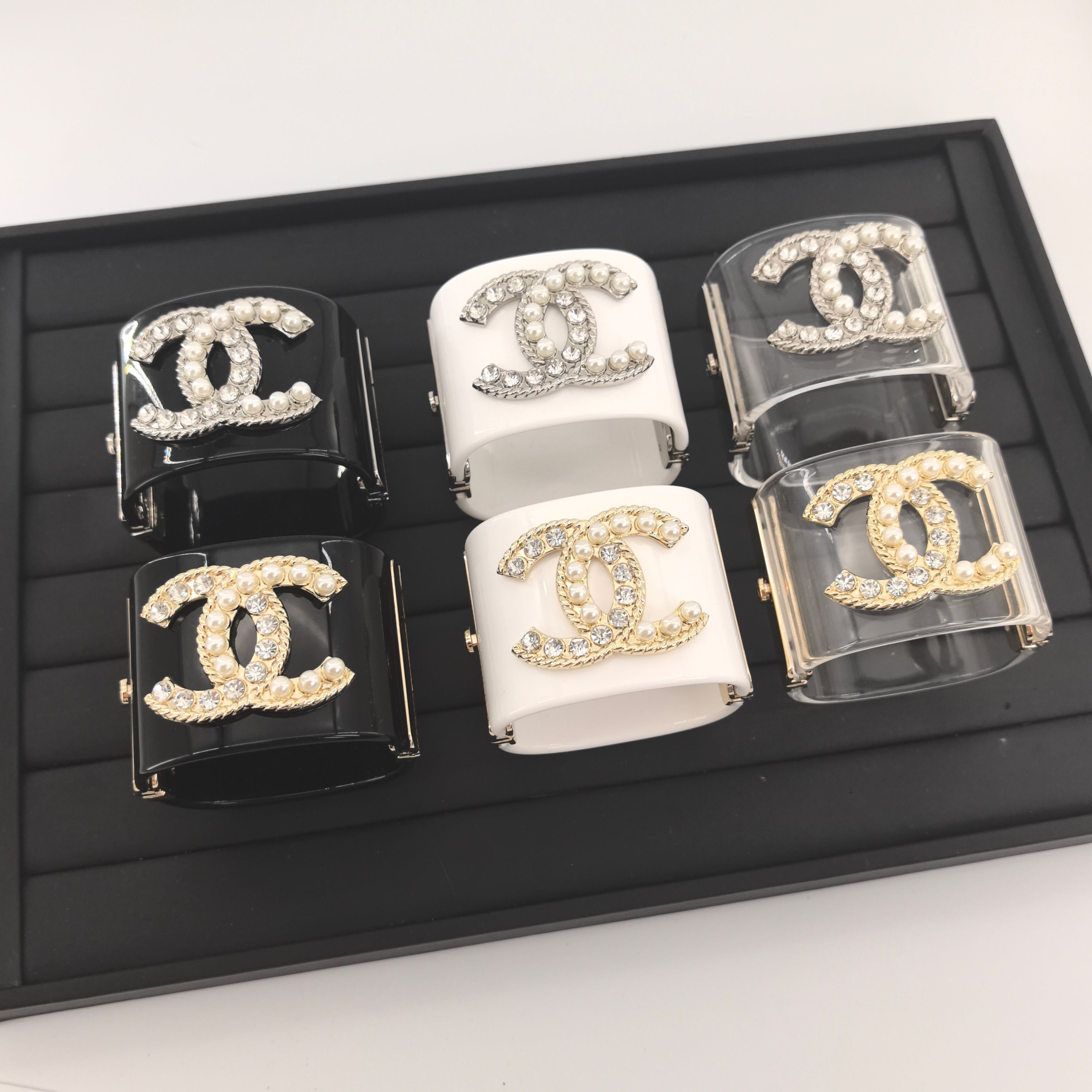 CCS010  Chanel acrylic cuff Bracelet - ccjewelryacc