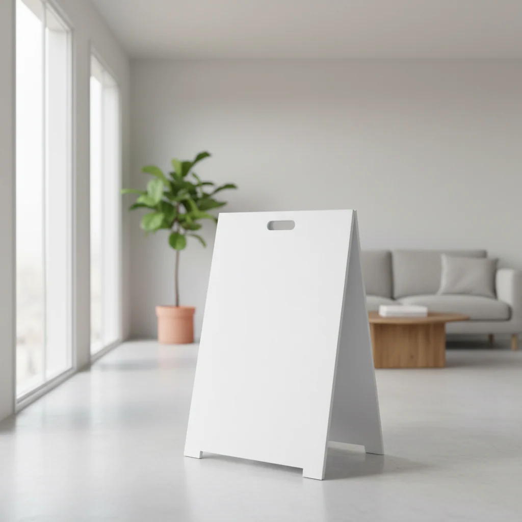 White Single-Sided Dry Erase Marquee Easel for 1 User