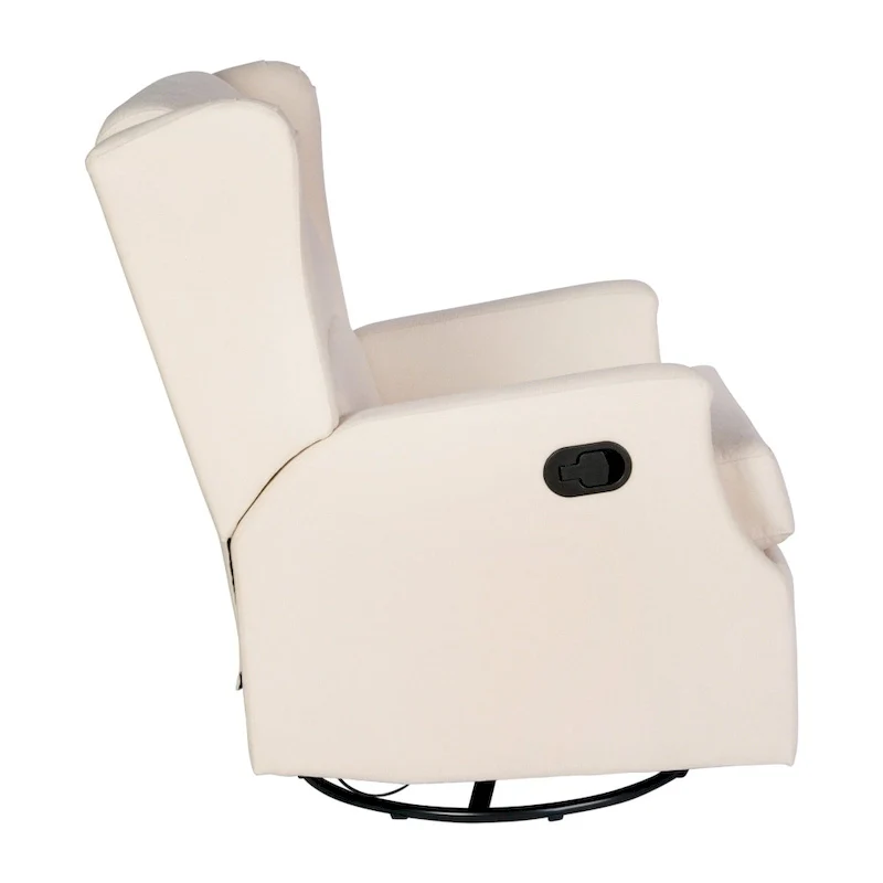 Wingback Manual Rocking Glider Recliner Chair with 360 Swivel