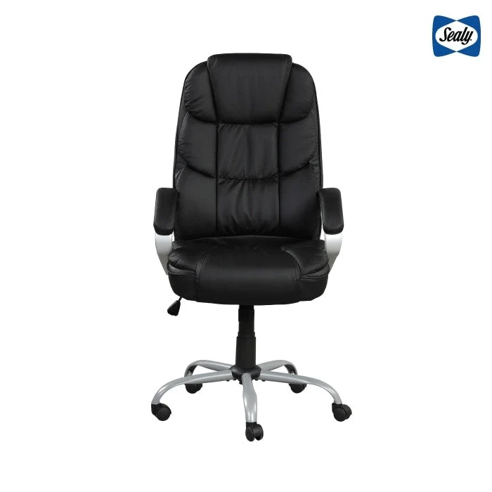 Mid-Back Ergonomic Swivel Office Chair with Padded Armrests