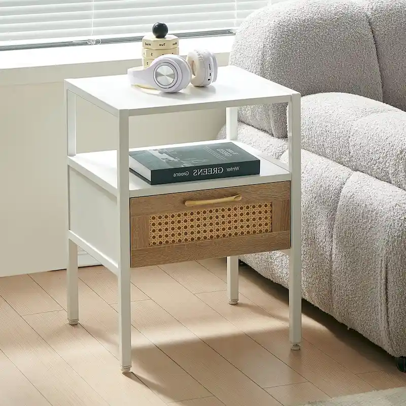 Rattan 1-drawer Nightstand