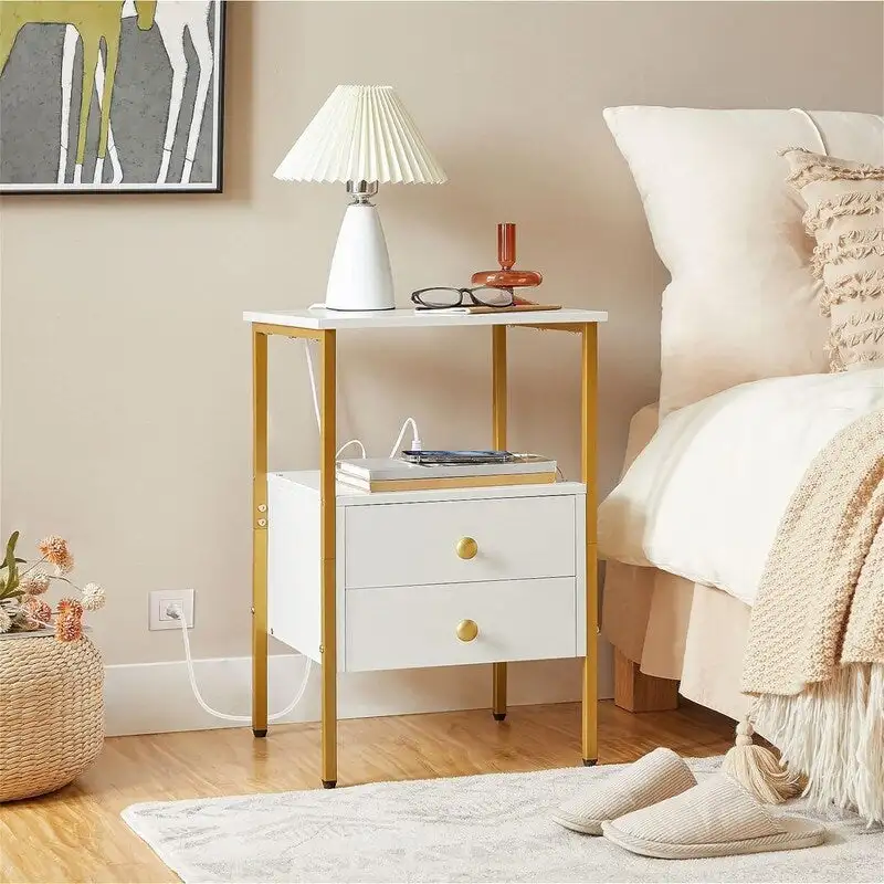 End Table with Charging Station - Multiple Colors