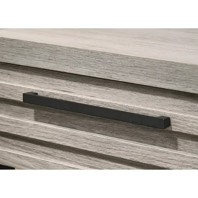 Weathered Gray Upholstered Wood Panel Bed