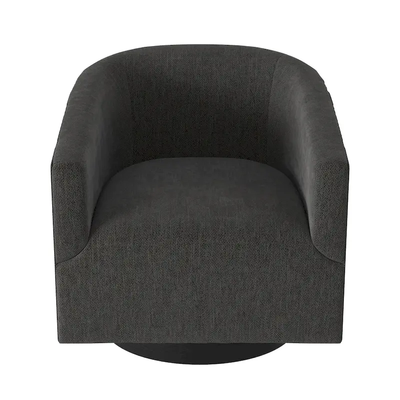 Barrel Back Swivel Chair with Wood Base