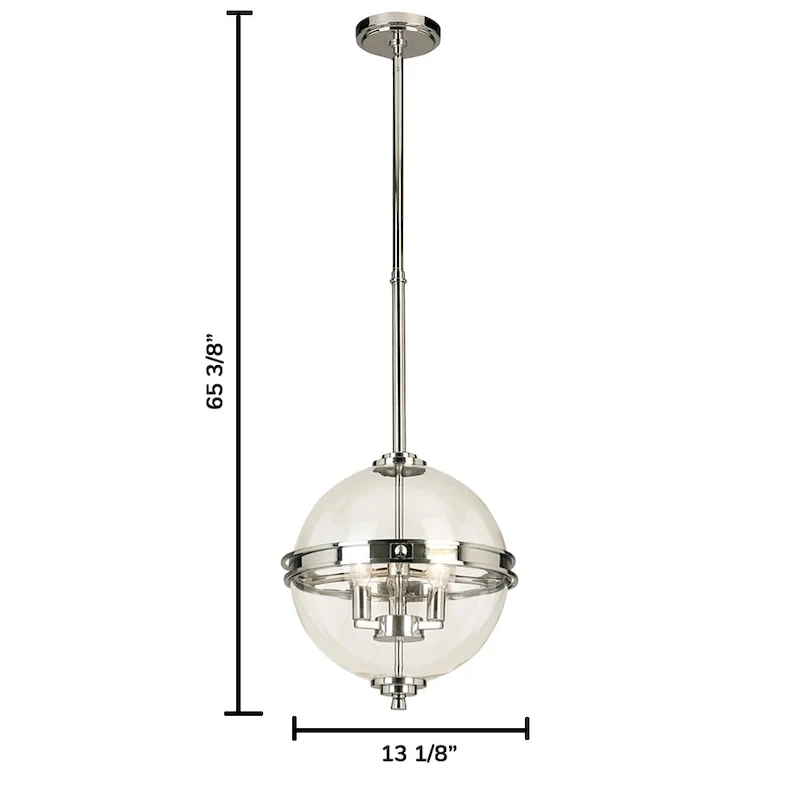 Eglo Cecilia Chrome Pendant with Clear Glass