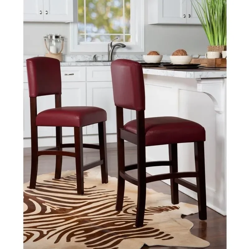 Dark Red Vinyl Counter Stool | Stationary | Single Seat