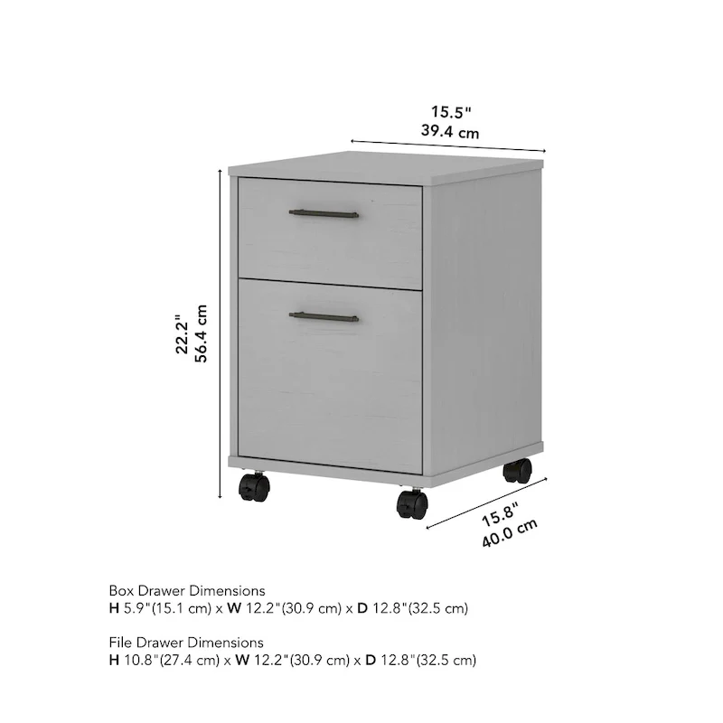 2 Drawer Mobile File Cabinet by