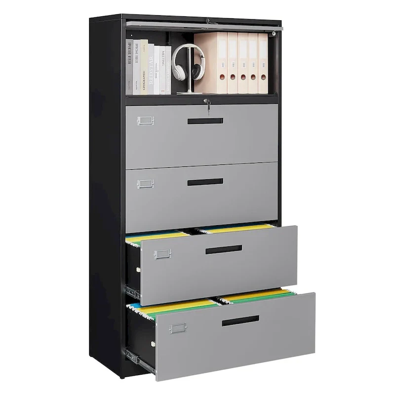 4-Drawer Lateral File Cabinet with Lock