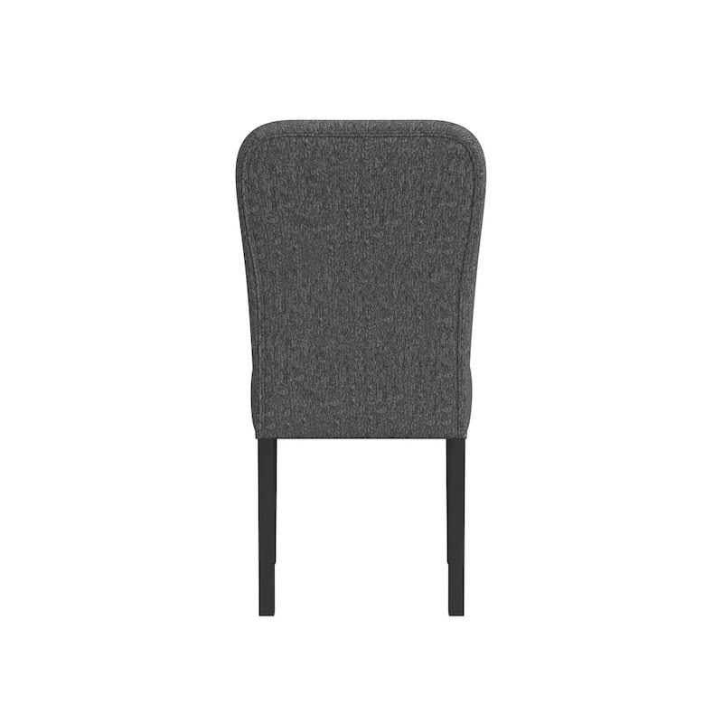 HomePop Rounded Back Upholstered Dining Chair-Black Woven (set of 2)