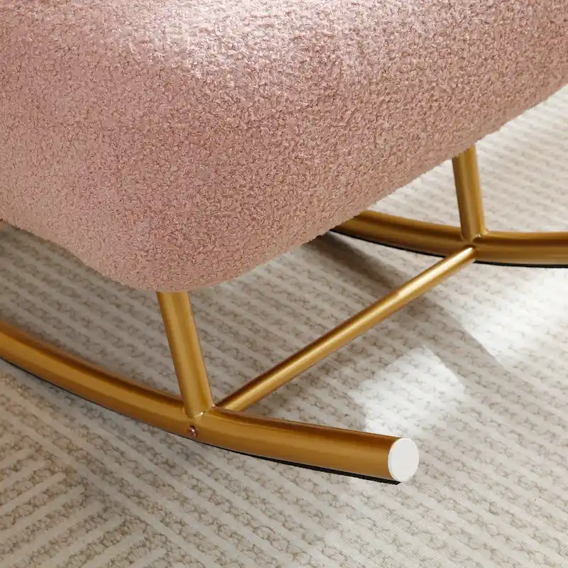 Modern Sherpa Fabric Nursery Rocking Chair