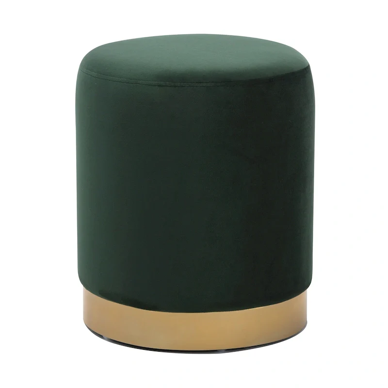 Small Round Velvet Ottoman Upholstered Foot Stool