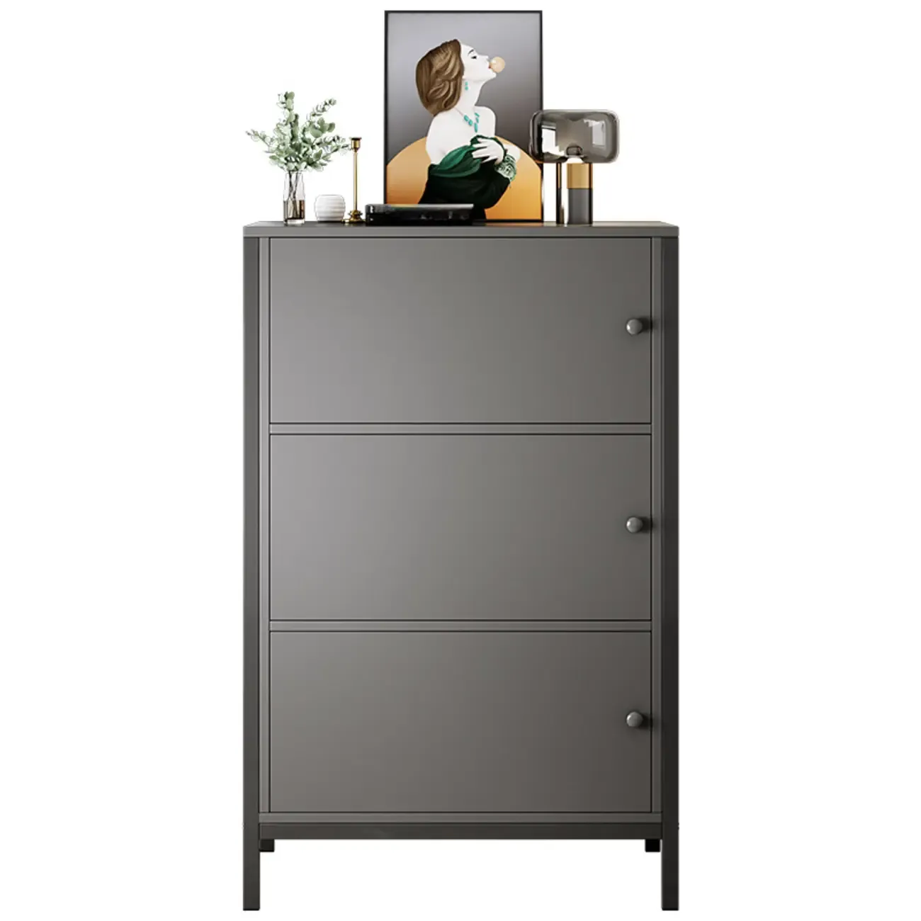 Freestanding Simple Black/White Rectangular Accent Cabinet