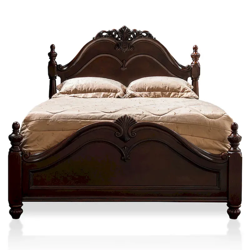 Diva Traditional Cherry Solid Wood 2-Piece Poster Bedroom Set by Furniture of America
