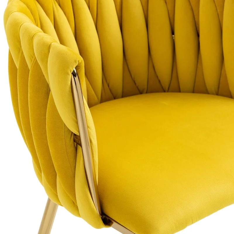 SEYNAR Modern Glam Velvet Dining Side Chair Set of 2 with Gold Metal Frame