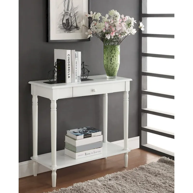 French Country 1 Drawer Hall Table with Shelf