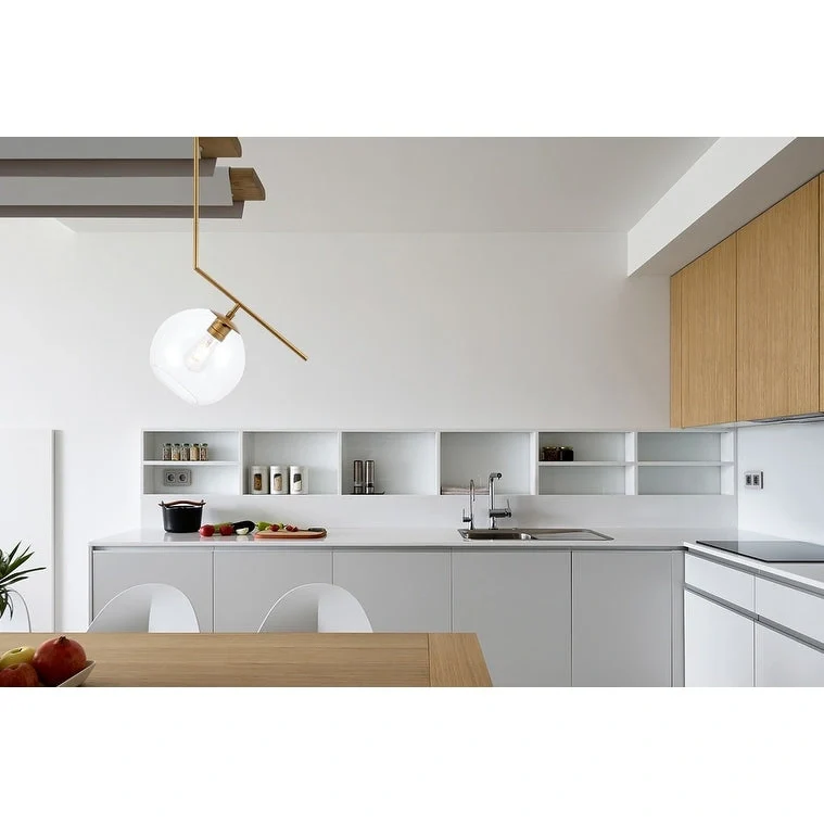 Bastina 10-Inch 1-DownLight Clear Glass Pendant