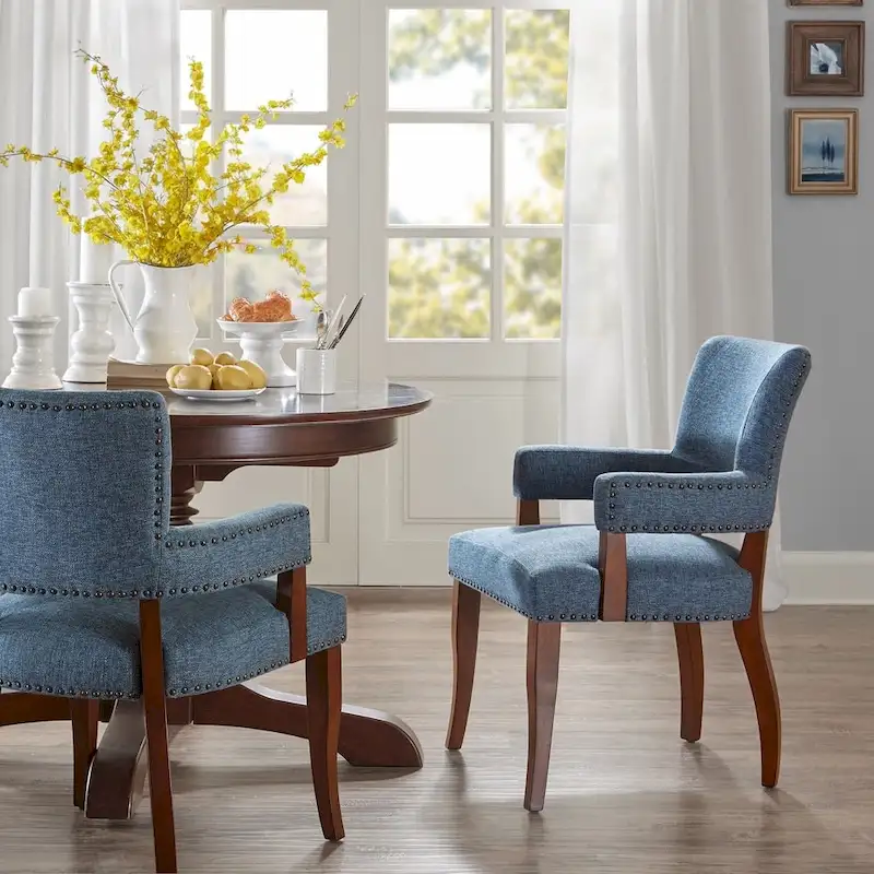 Arm Dining Chair with Fabric Seat