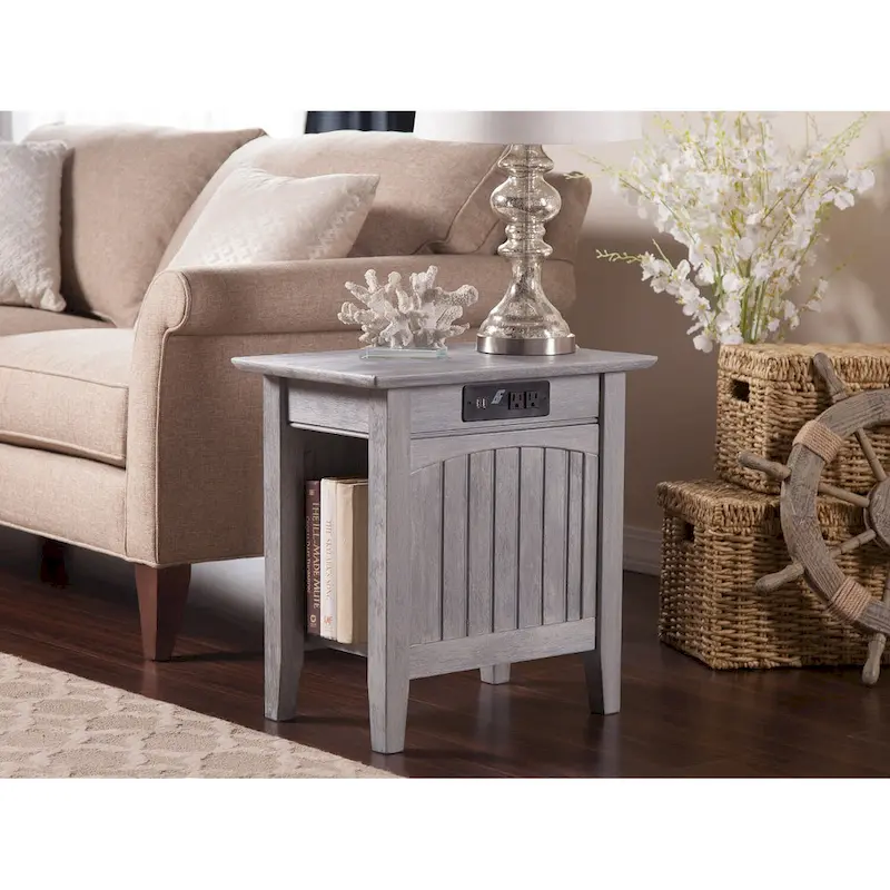 Nantucket Chair Side Table with Built-in Charger