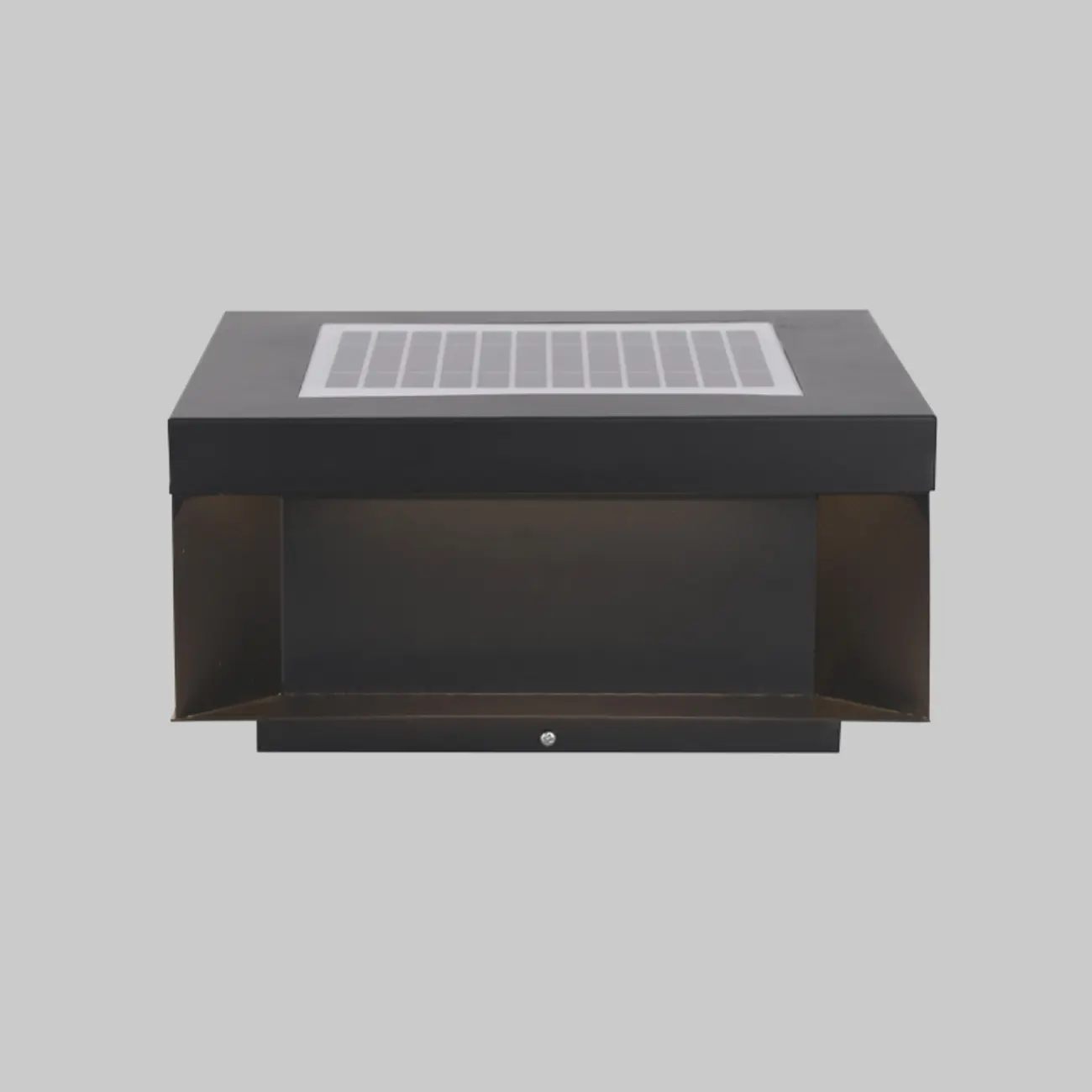 Modern Black Metal Solar Geometric Outdoor Post Lights