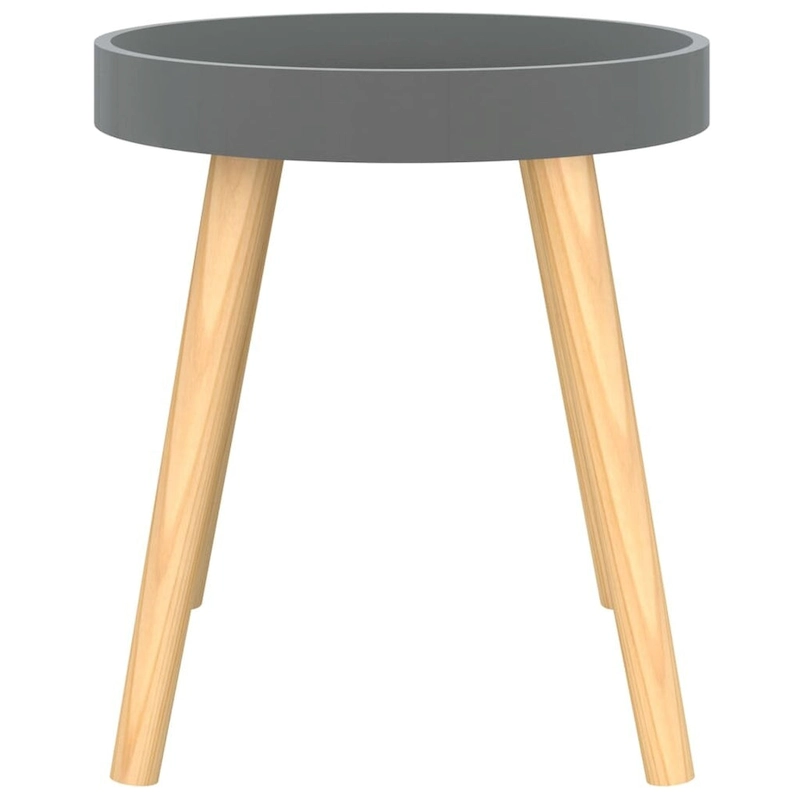 vidaXL Side Table Round End Coffee Table Engineered Wood and Solid Wood Pine - 15x15x15.7