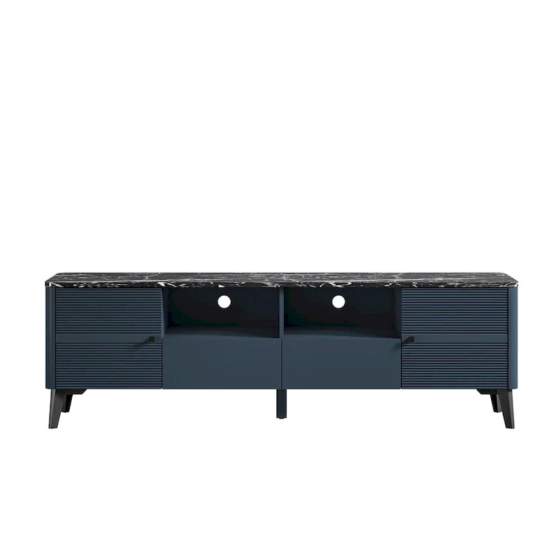 Stylish 70-Inch TV Stand with Marble-Printed Top - 70 in Width