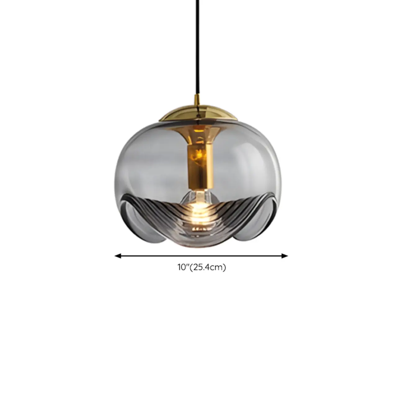 Modern Geometirc Gold Clear Glass Kitchen Pendant Light