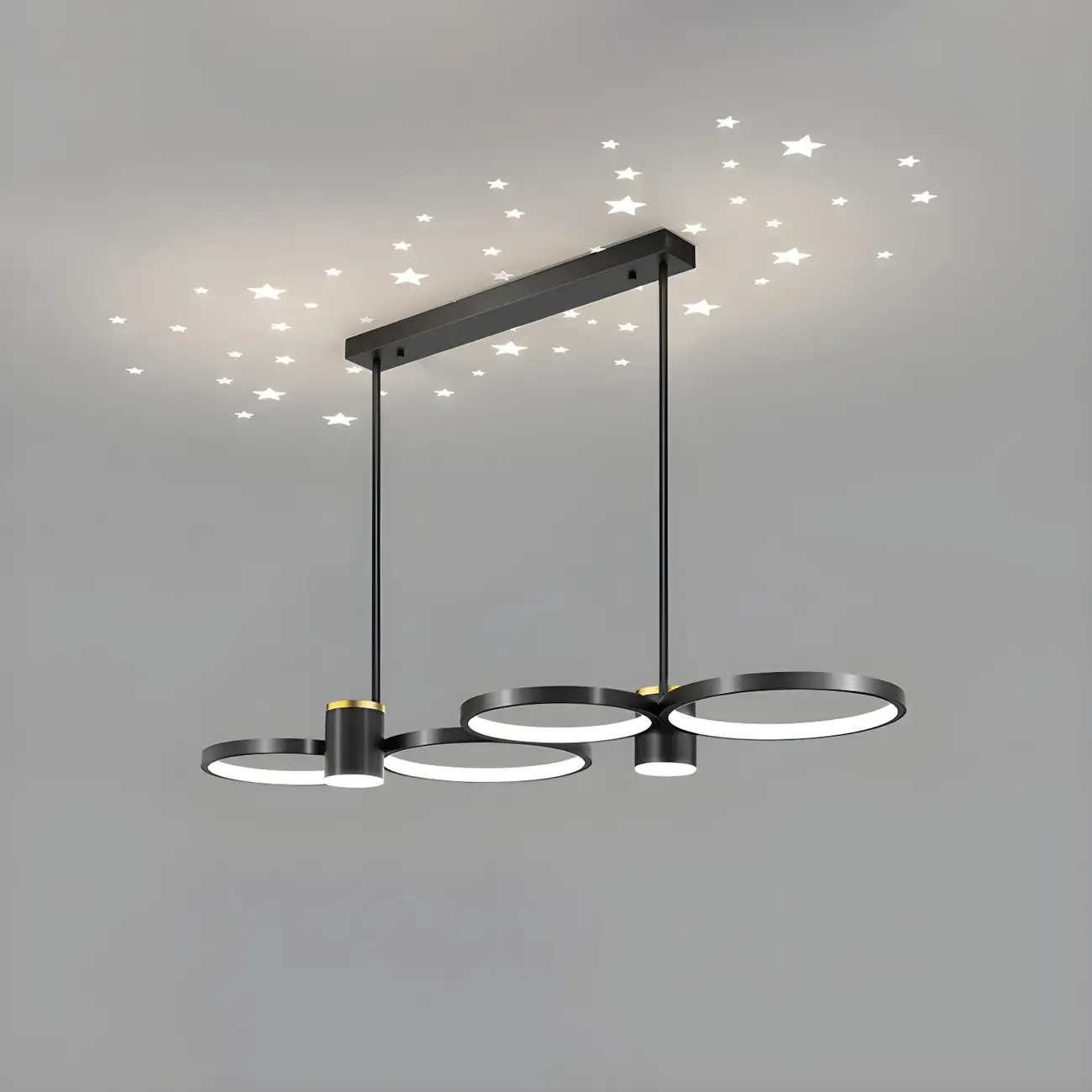 Modern Black Ring Dimming Pendant Light