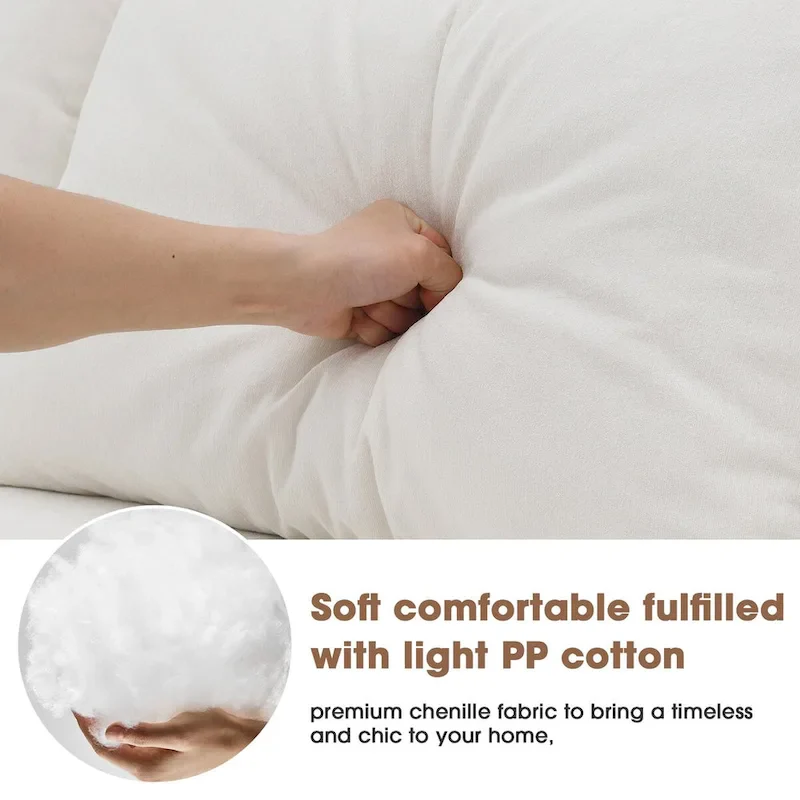 109*68  L-Shape Modular Sectional Living Room Sofa Set Couch Upholstered Sleeper Sofa Free Combination