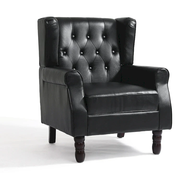 Button-Tufted Accent Chair Wingback Armchair - 38H