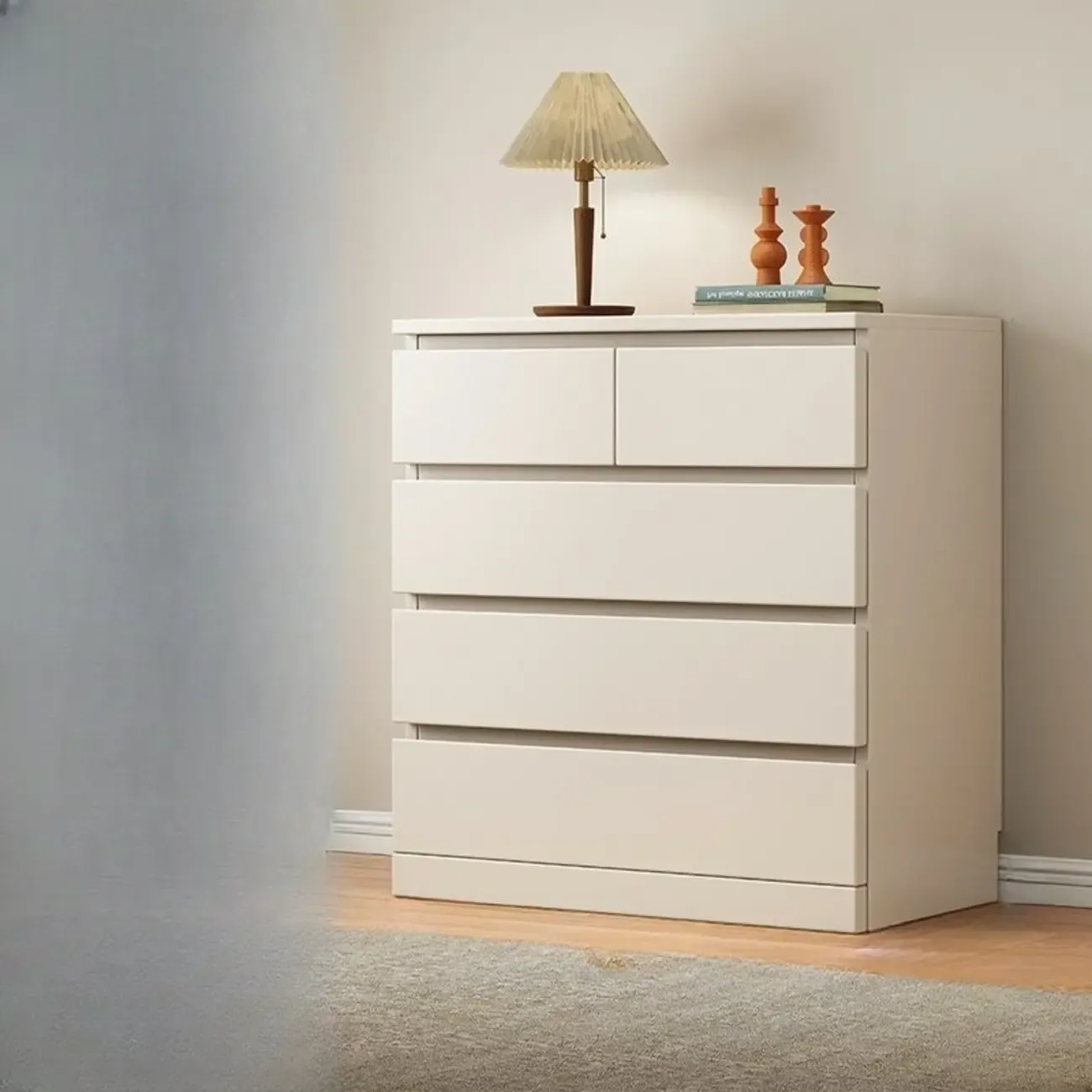 Modern Natural Wood Gloss Surface Dresser with 8-Drawers
