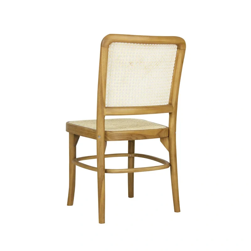 Mid-Century Wood Rattan Dining Chair - Natural
