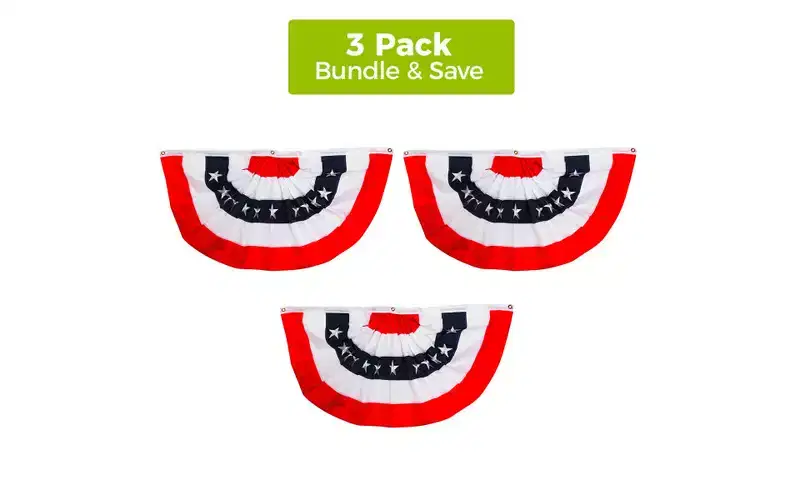 Briarwood Lane 4th of July Patriotic Bunting 72 X 36 (Set of 3 1x1 For 4th of July Bundle