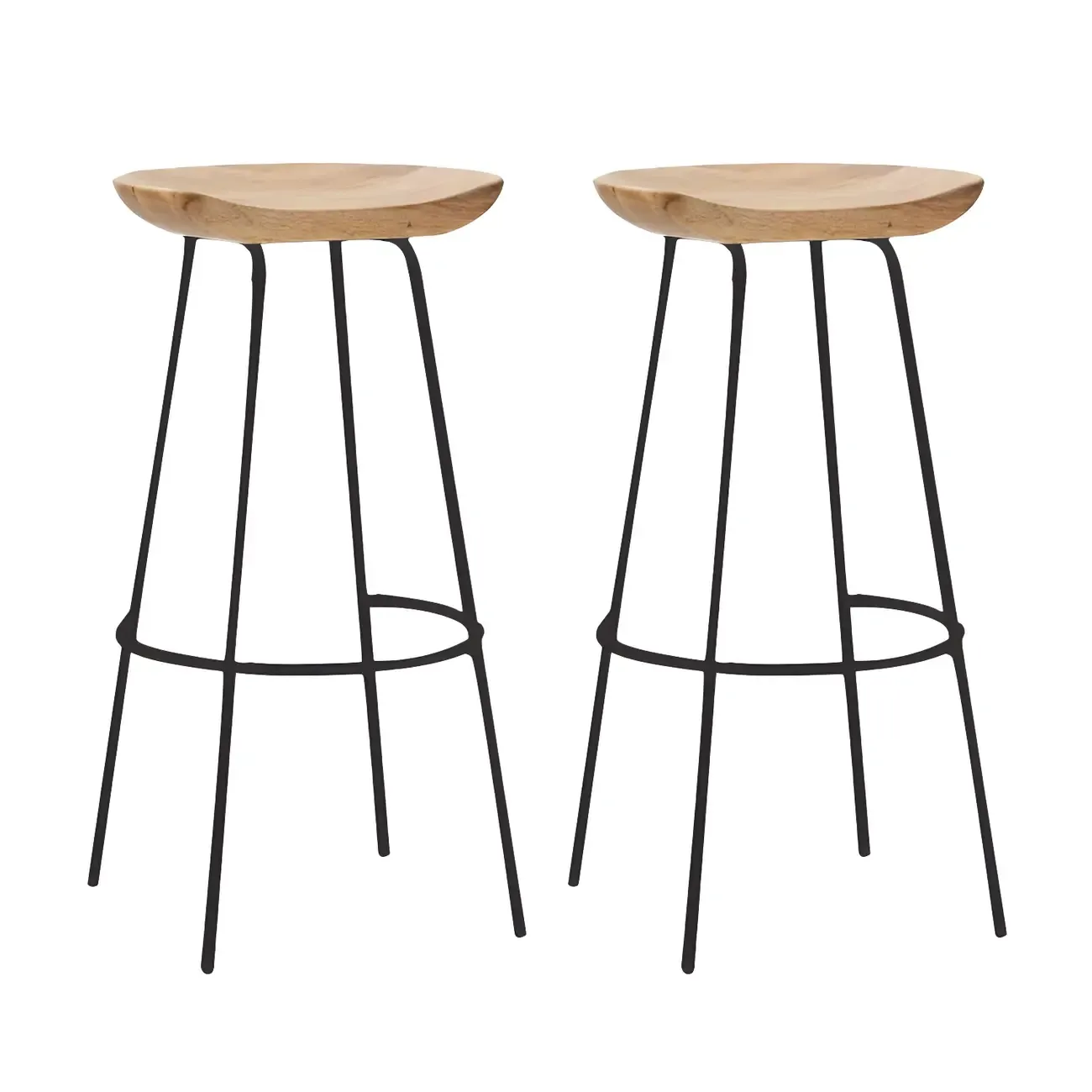 Modern Solid Wood Counter Height Bar Stools