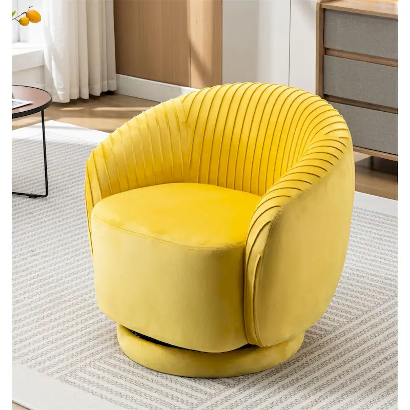 Small Milvo Velvet Swivel Barrel Chair