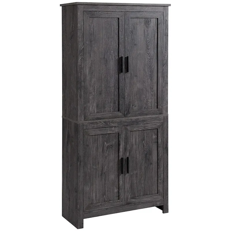 4-Door Freestanding Kitchen Pantry with 3 Adjustable Shelves