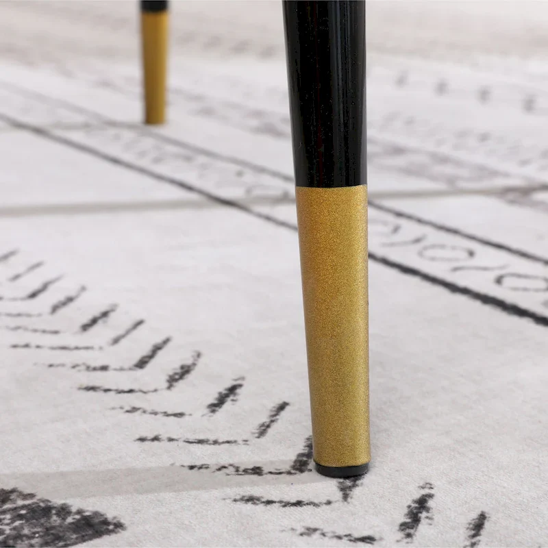 Modern Style 5-Piece Dining Set with Round Table and 4 Velvet Upholstered Chairs