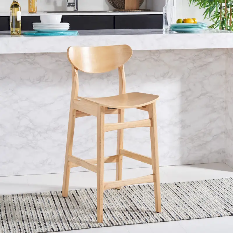 Counter Stool - Mid-Century Design (Walnut/Natural/Black/White)