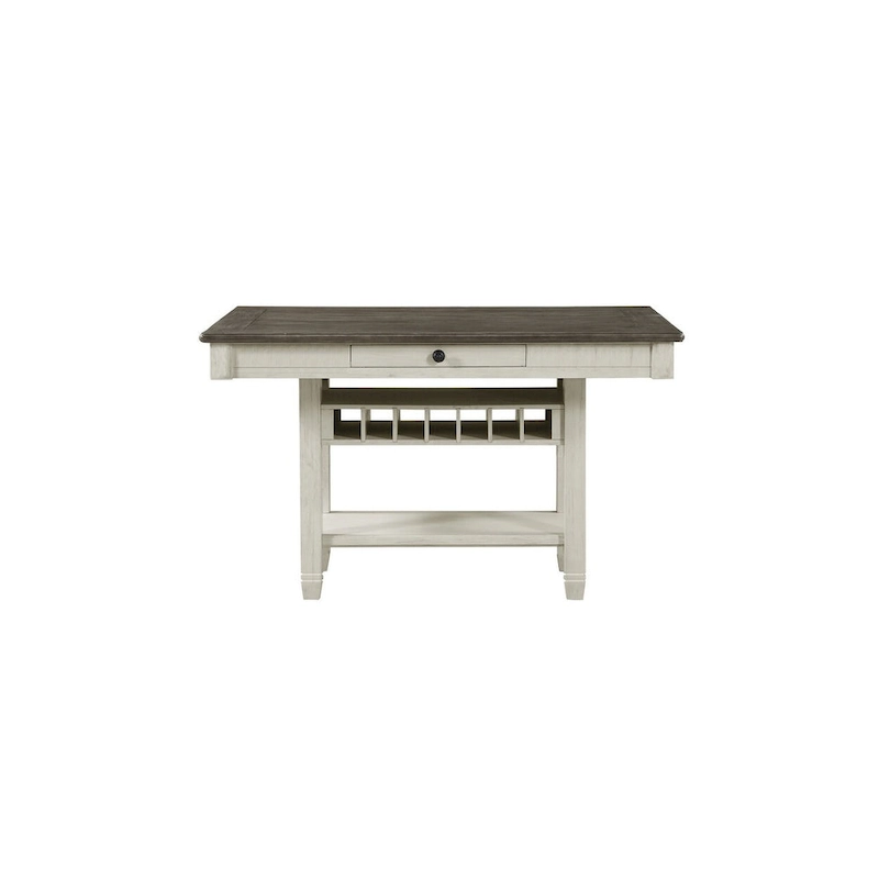 Moreen White Gray Fabric Storage Counter Height Set