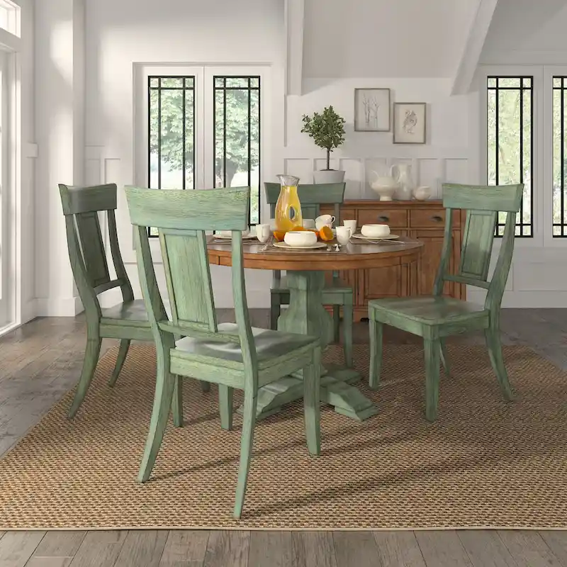 Ronda Panel Back Wood Dining Chairs (Set of 2)