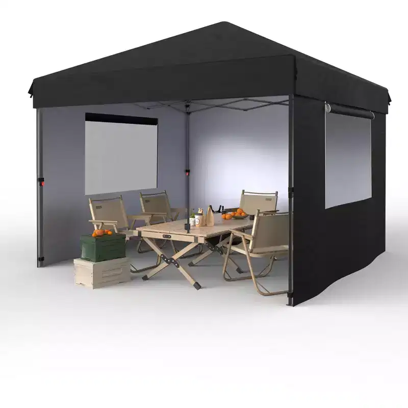 10x10 Pop Up Canopy Tent with 3 Sidewalls  Heavy Duty Commercial Canopy Instant Setup Waterproof UPF 50+  Includes Carry Bag for Outdoor Events