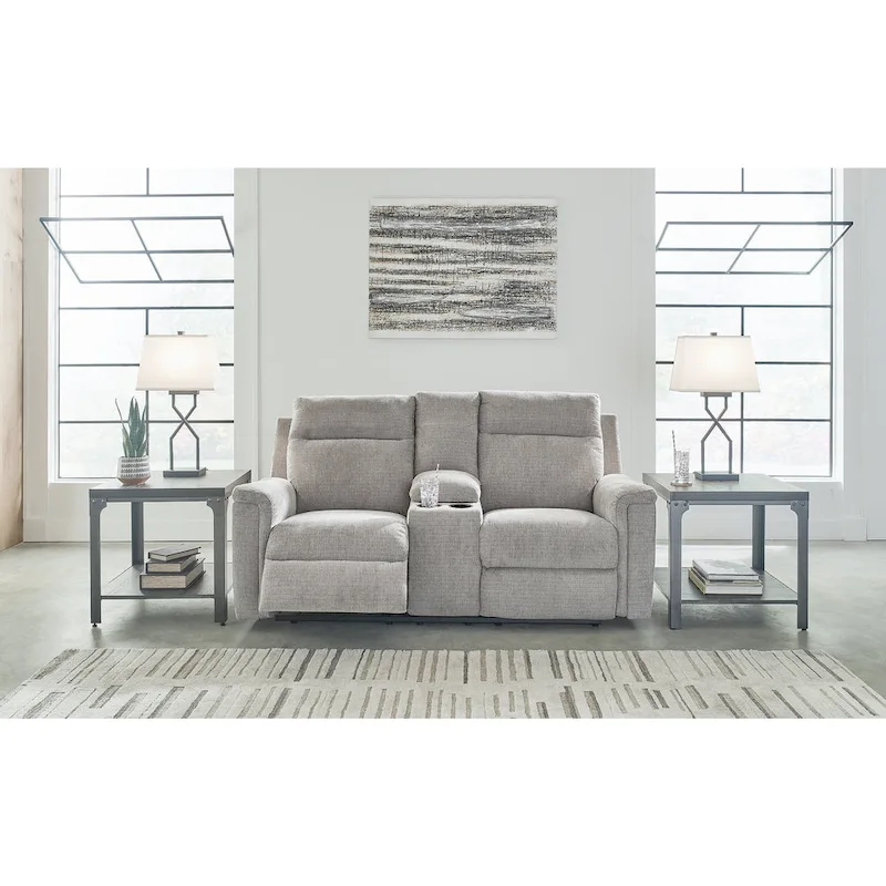 Signature Design by  Barnsana Power Reclining Loveseat with Console