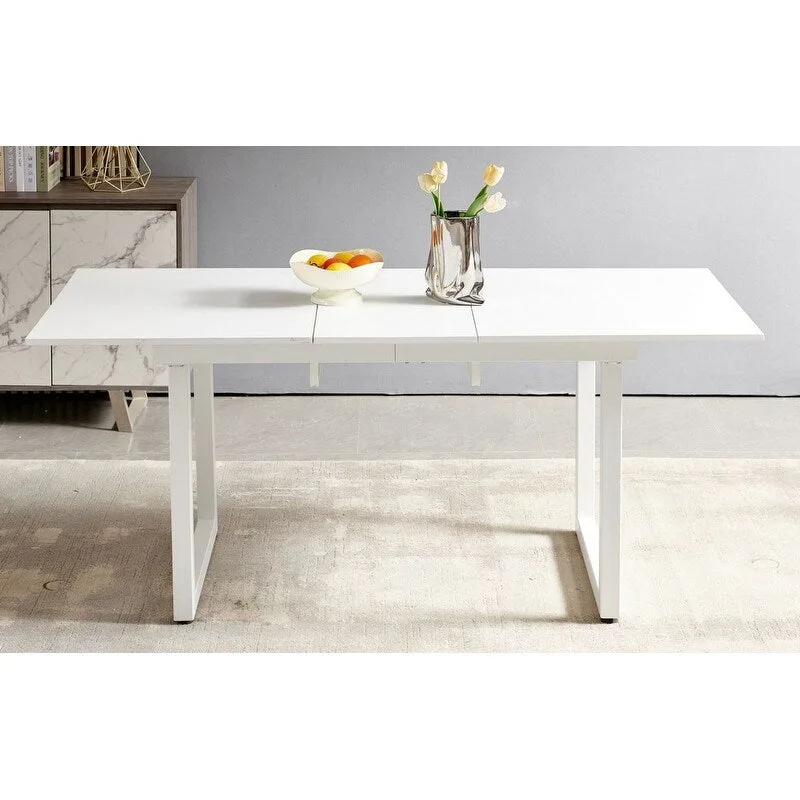70.86W Square Extendable Dining Table with Metal Leg