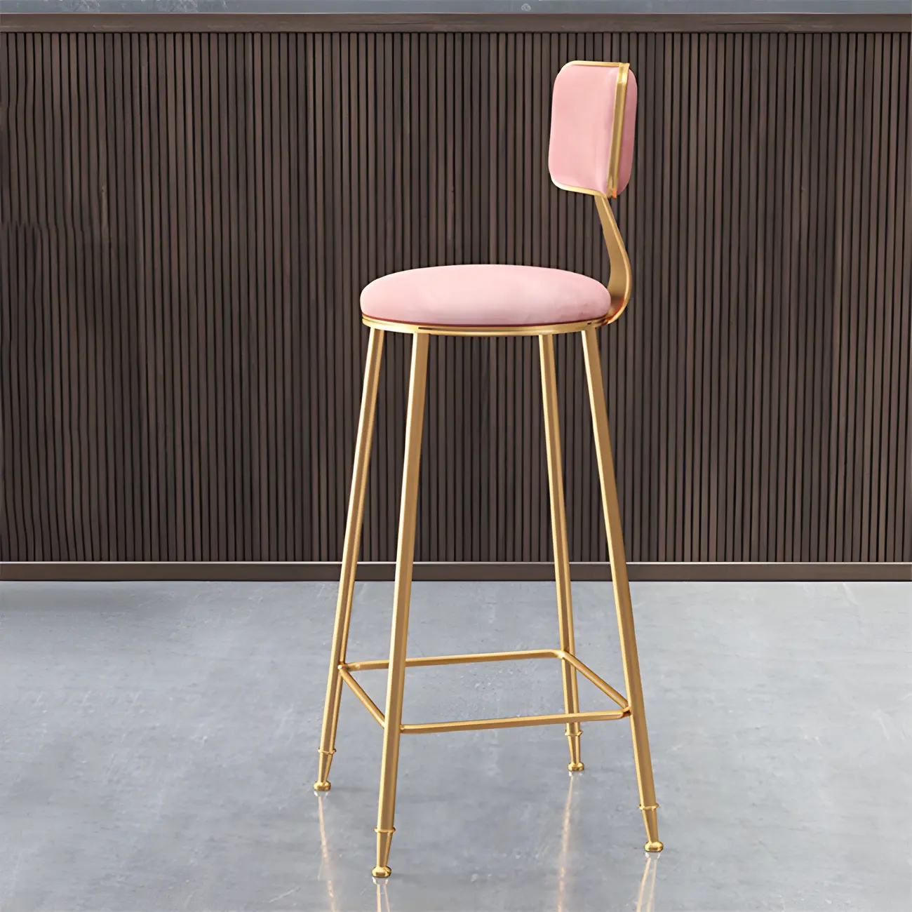 Round Velvet Upholstered Counter Bar Stools