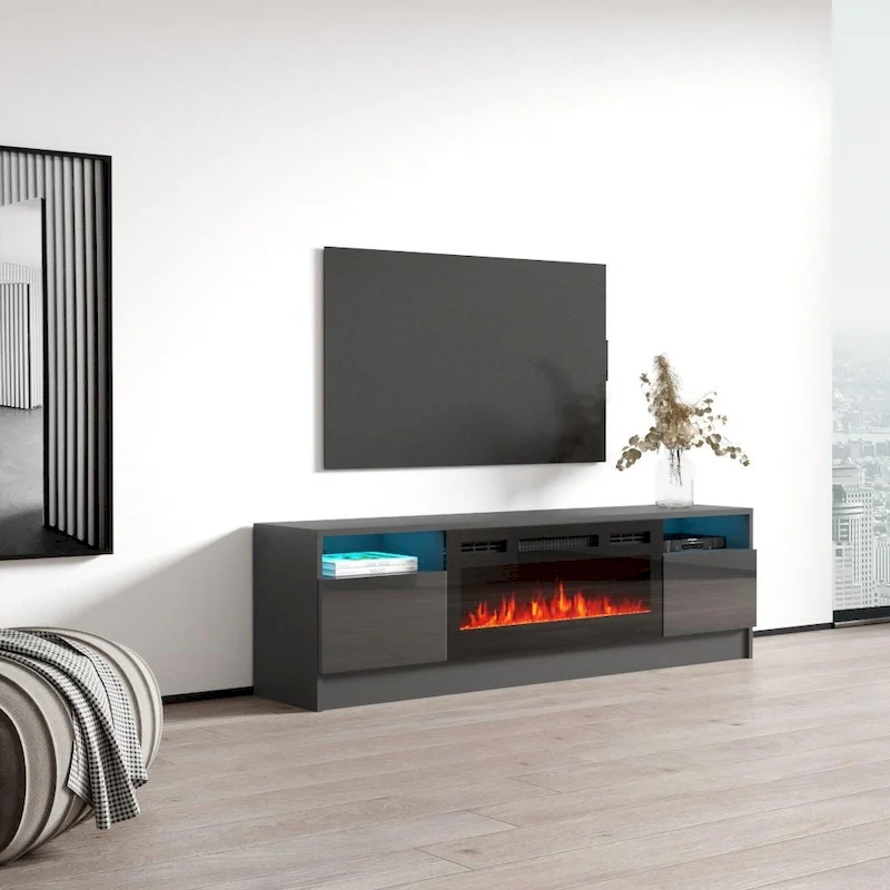 Duke 01 BL-EF Electric Fireplace 63