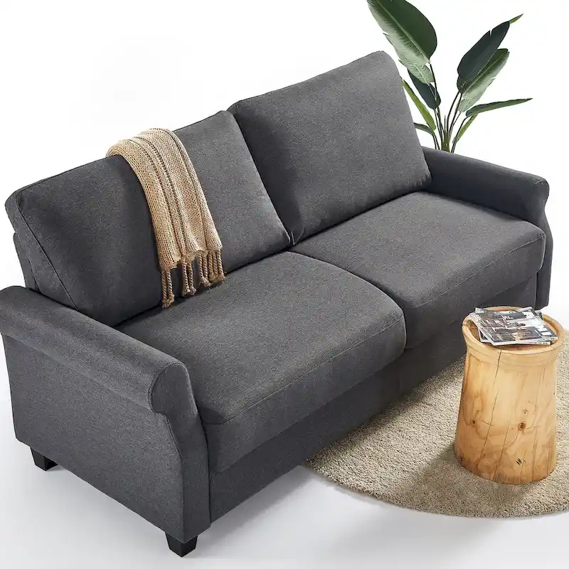 Upholstered 3-Seater Sofa with Rounded Arms | 78